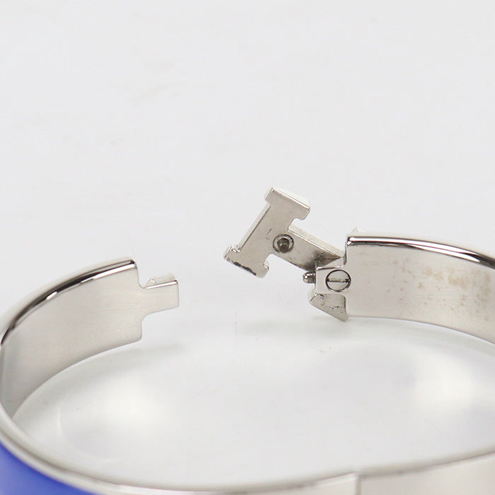 HERMES Bangle Click H Thin bangle Palladium,enamel blue Women