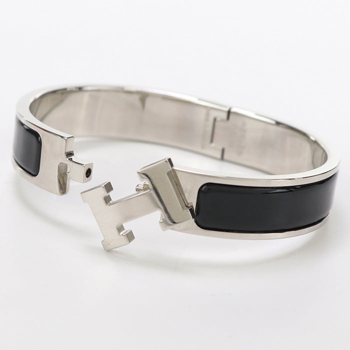 HERMES Click H Bangle/Palladium silver Women