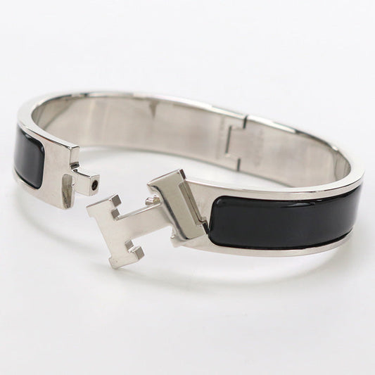 HERMES Click H Bangle/Palladium silver Women