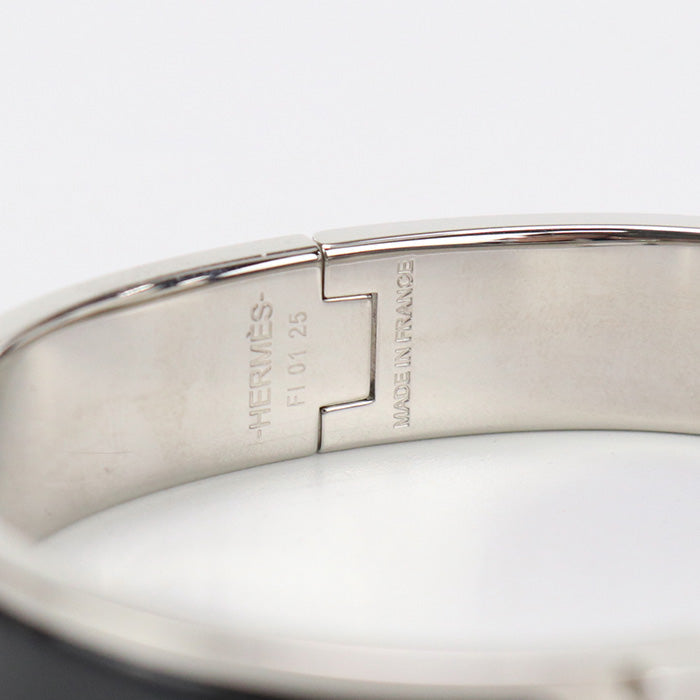 HERMES Click H Bangle/Palladium silver Women
