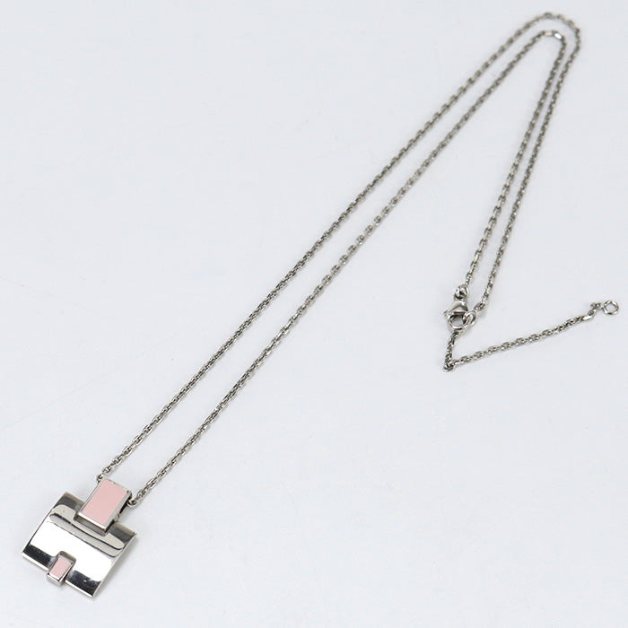 HERMES Necklace Eileen H logo chain necklace metal Silver Woman(unisex)