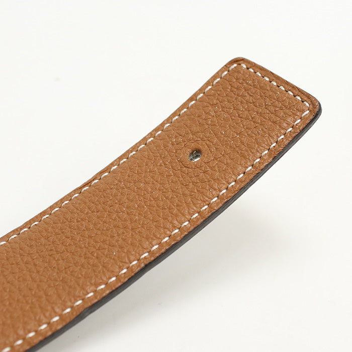 HERMES belt H belt leather black mens