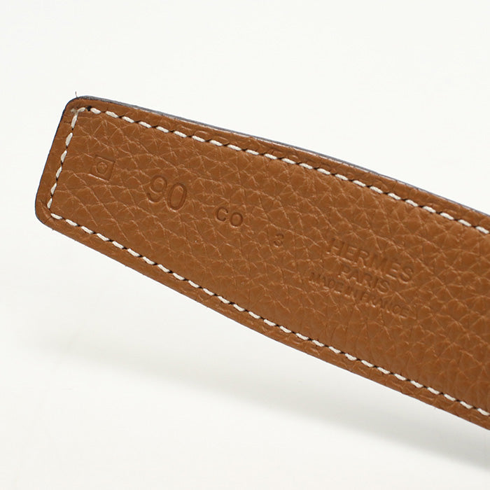 HERMES belt H belt leather black mens