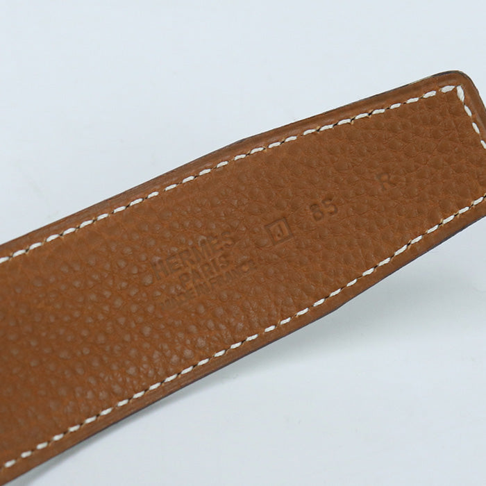 HERMES belt H logo reversible belt Bock Scarf,Togo black/Brown mens(unisex)
