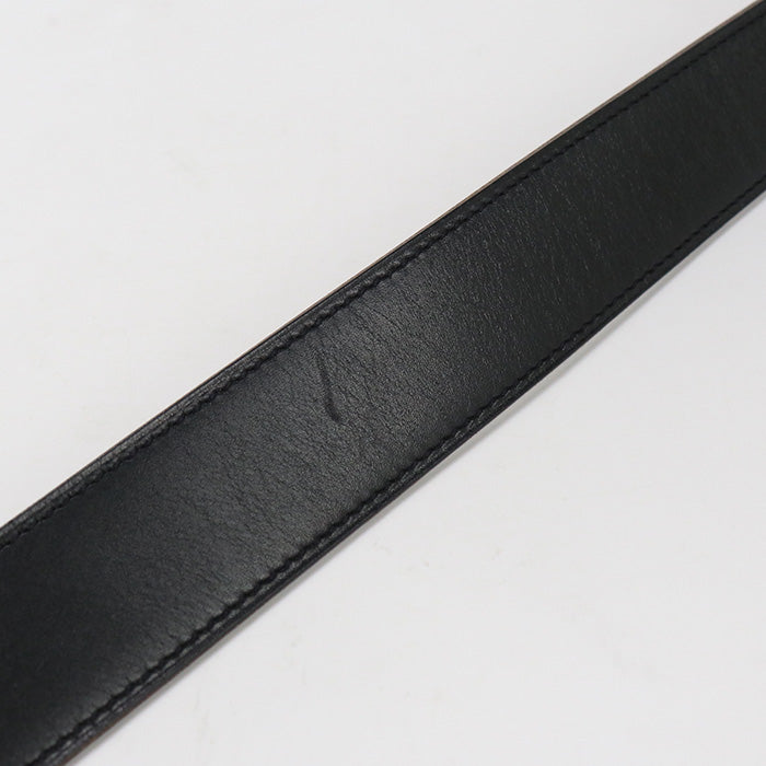 HERMES belt H logo reversible belt Bock Scarf,Togo black/Brown mens(unisex)