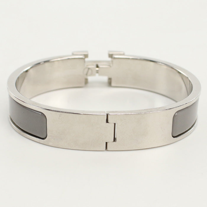 HERMES Click H Bangle/Palladium Silver Women