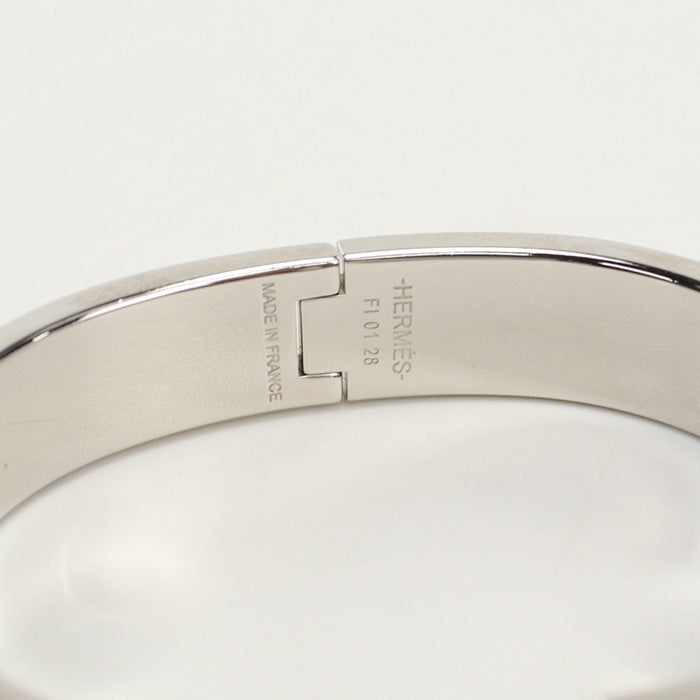 HERMES Click H Bangle/Palladium Silver Women