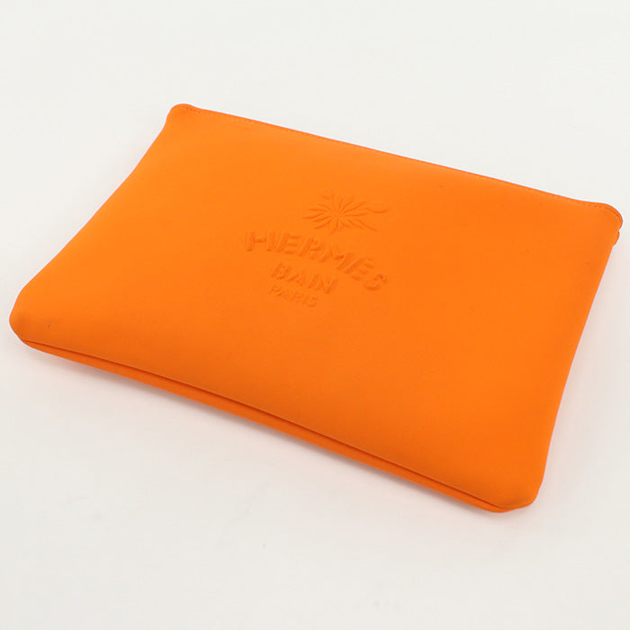 HERMES H103748M Neoban Leopard Truth Flat MM Clutch bag Pouch polyamide,Elastane Orange Women(unisex)