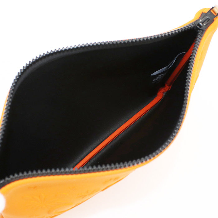 HERMES H103748M Neoban Leopard Truth Flat MM Clutch bag Pouch polyamide,Elastane Orange Women(unisex)