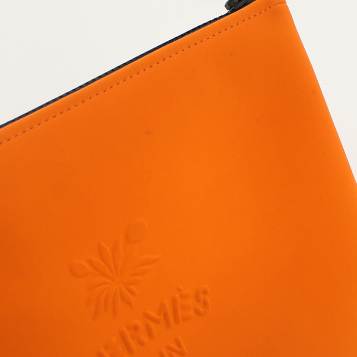 HERMES H103748M Neoban Leopard Truth Flat MM Clutch bag Pouch polyamide,Elastane Orange Women(unisex)