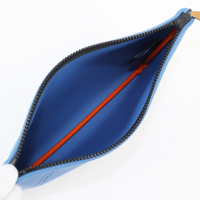 HERMES H103558M 02 Pouch Neoban Kanoe H MM Clutch bag polyamide,Elastane blue Women(unisex)