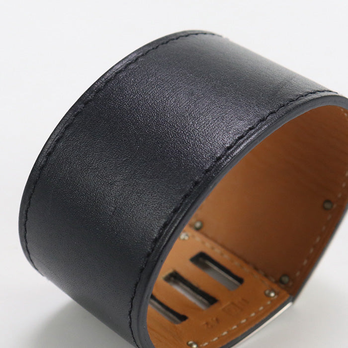 HERMES HE83576 Kelly dog Bangle Calfskin/Buy Now Black Women