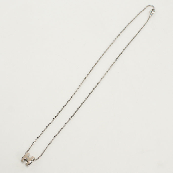 HERMES MINI POP H Necklace Palladium Silver Women
