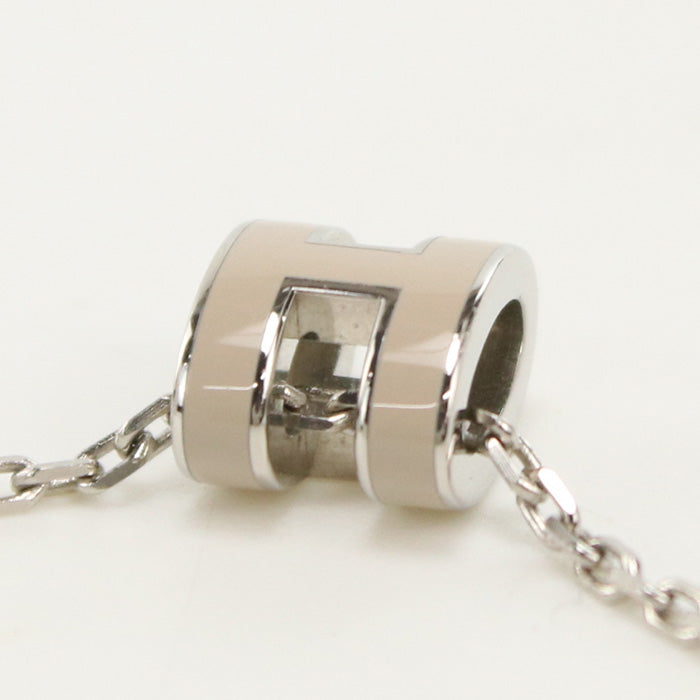 HERMES MINI POP H Necklace Palladium Silver Women