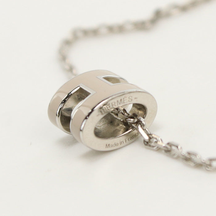 HERMES MINI POP H Necklace Palladium Silver Women