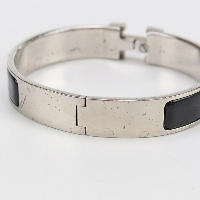 HERMES Click H Bangle metal/palladium Silver Women