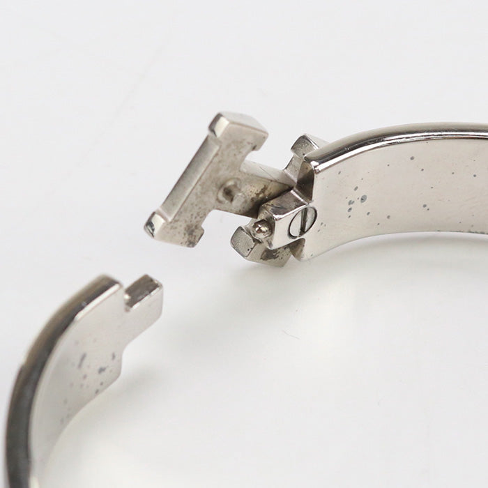 HERMES Click H Bangle metal/palladium Silver Women