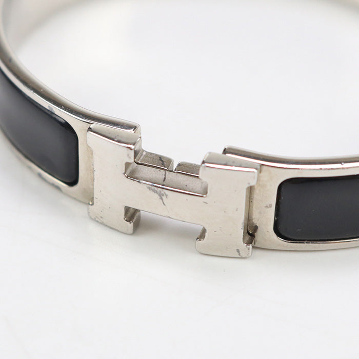 HERMES Click H Bangle metal/palladium Silver Women