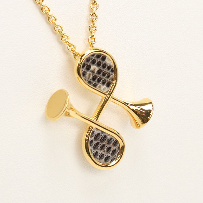 HERMES Necklace Col H Necklace Gold Plated, Vaud Swift gold Women