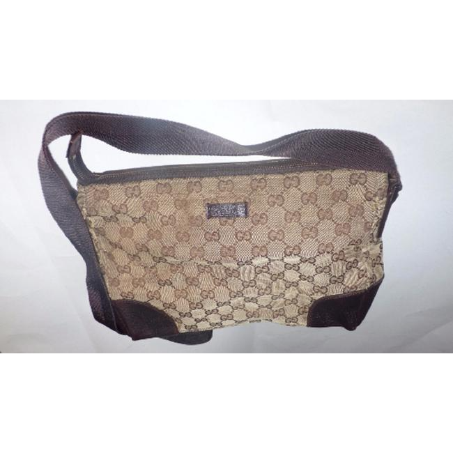 Gucci Guccissima Print Leathercanvas Cross Bodymessenger Purse Brown Gg Supreme Canvas Messenger Bag