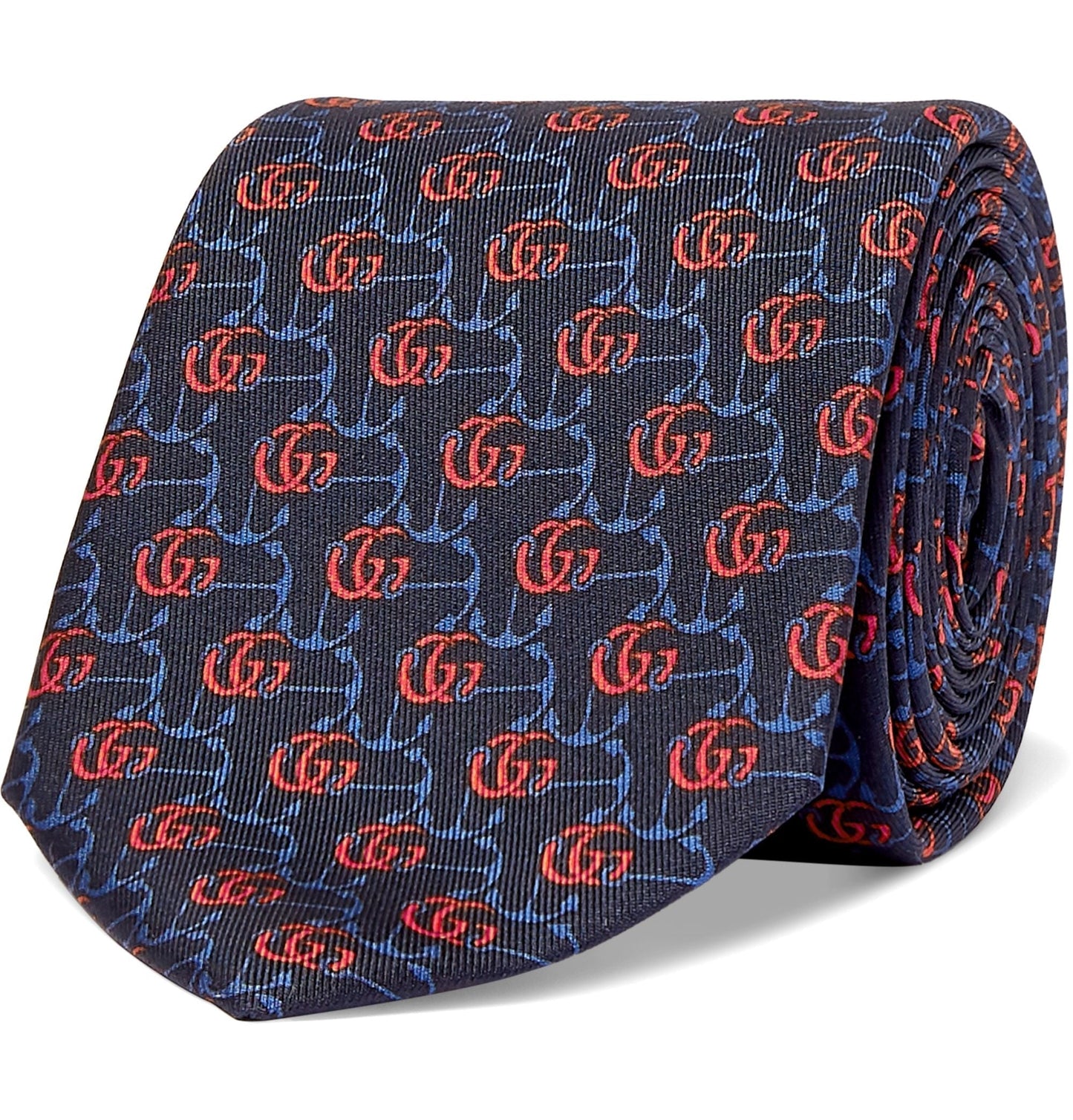 Gucci GG Anchor Print Tie in Midnight Blue
