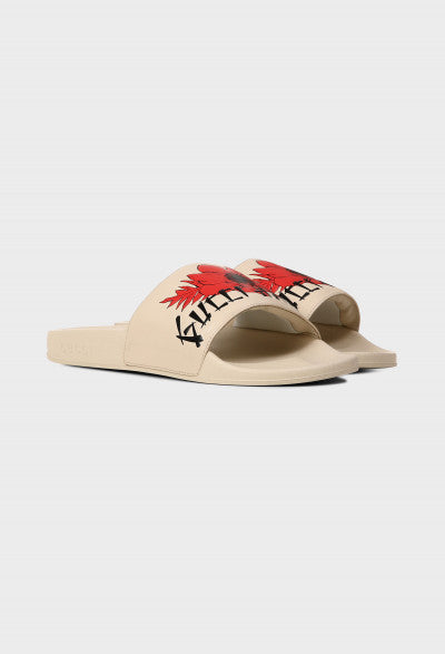 Gucci Hawaii Slides in White