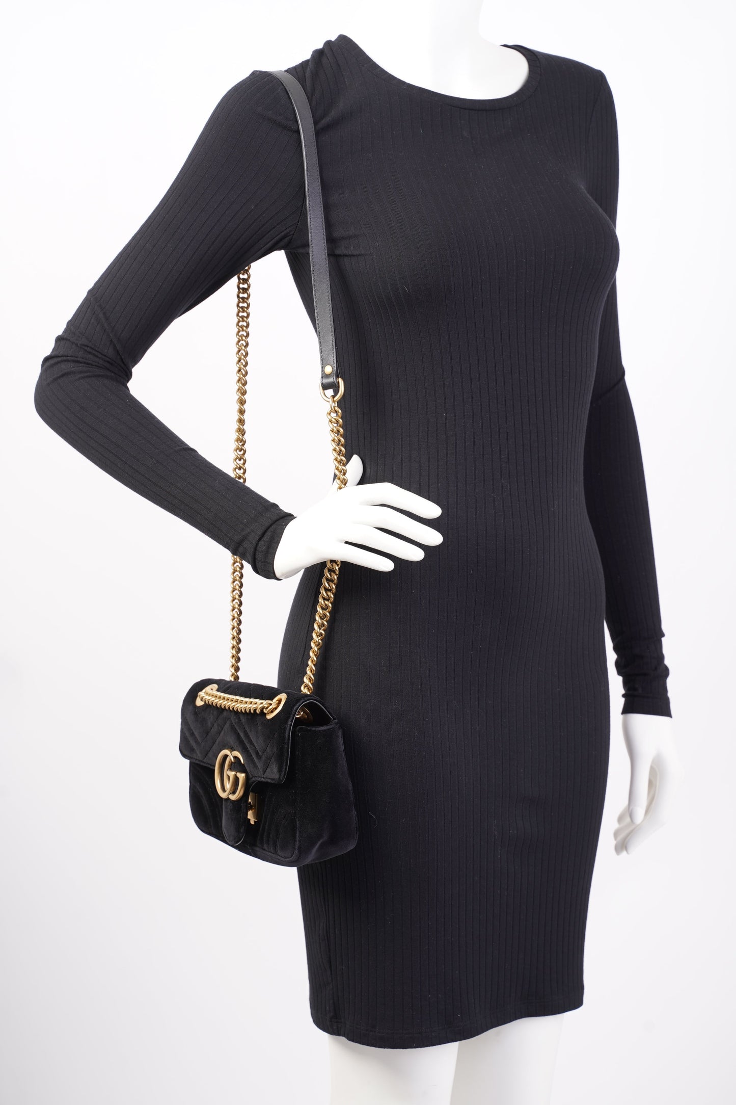 Gucci Marmont Black Velvet Mini