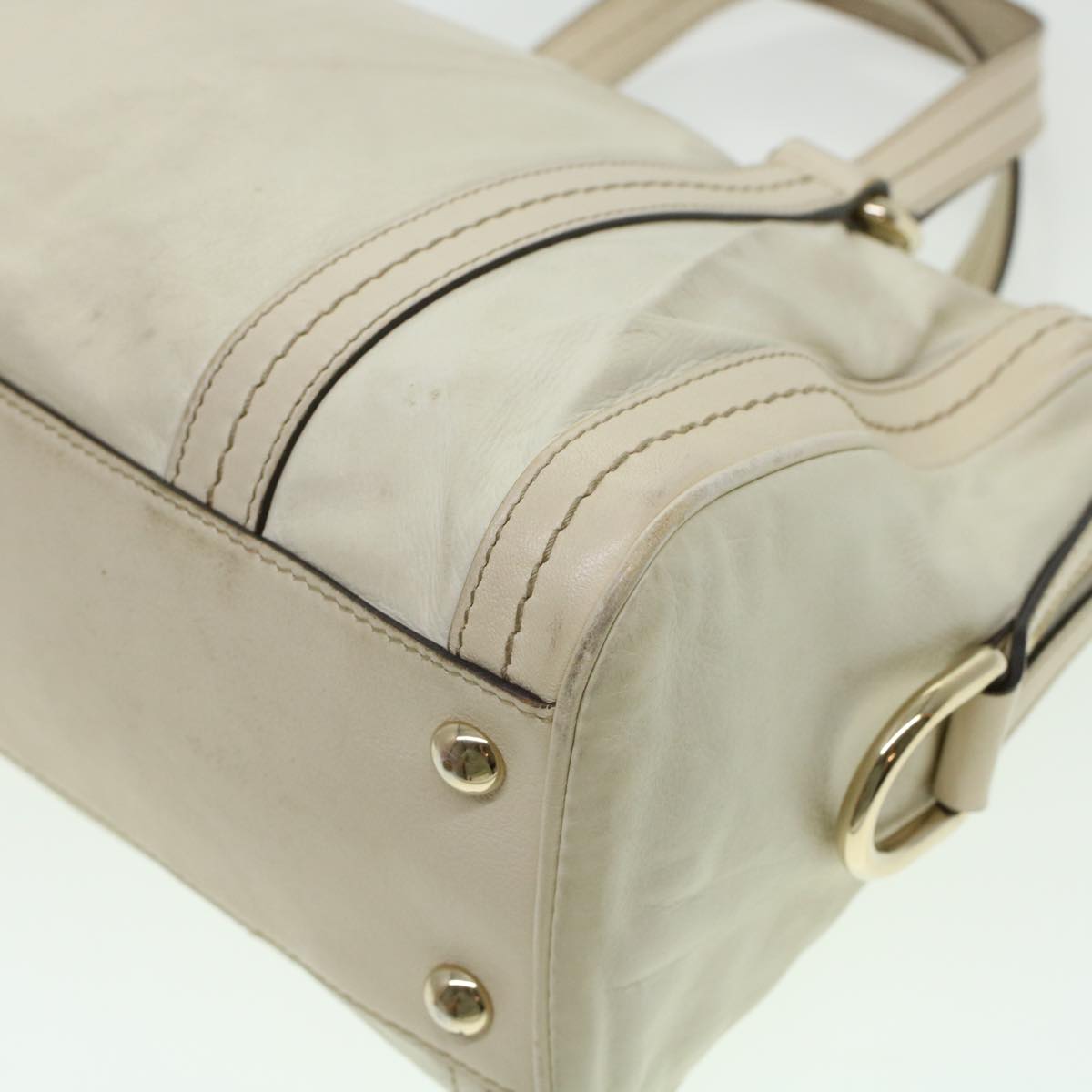 GUCCI Boston Bag Leather White 181487  yb122