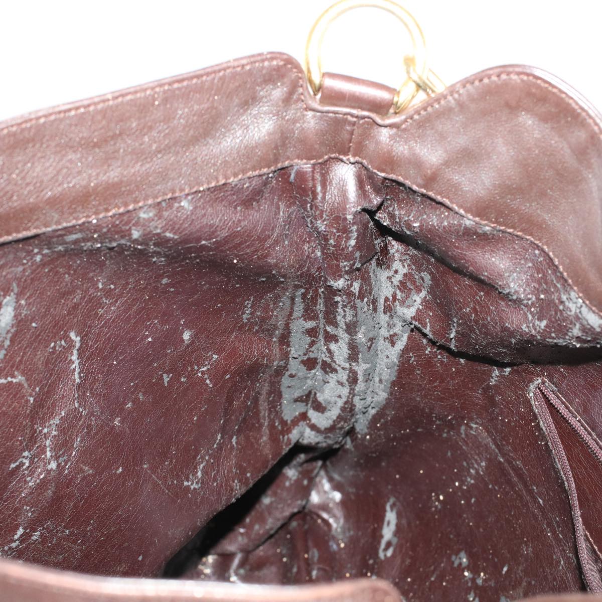 Gucci Bamboo Hand Bag Leather 2way Shoulder Bag Brown 0011577  yb187