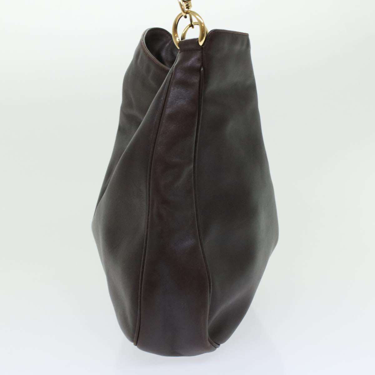 Gucci Bamboo Hand Bag Leather 2way Shoulder Bag Brown 0011577  yb187
