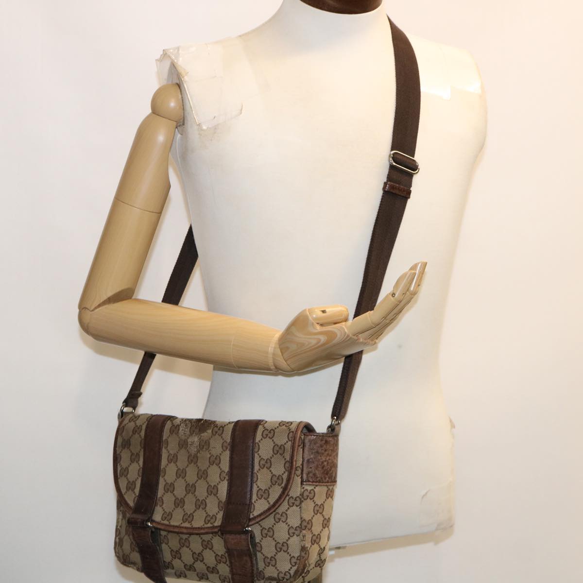 Gucci GG Canvas Sherry Line Shoulder Bag 2Set Pink Beige  yk5006