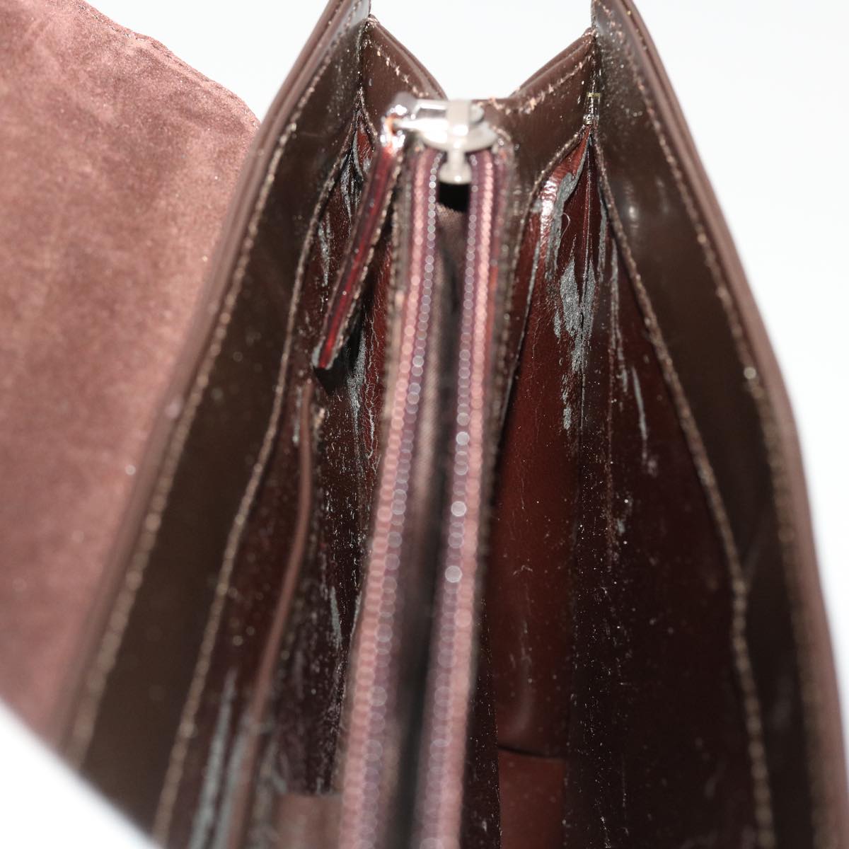 GUCCI Shoulder Bag Patent leather Brown  yk7420