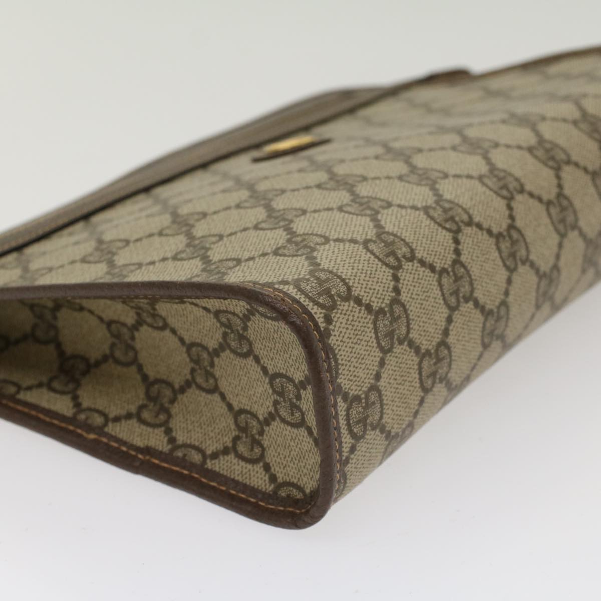 GUCCI GG Canvas Clutch Bag PVC Leather Beige 014.122.6063.4021  yk7734