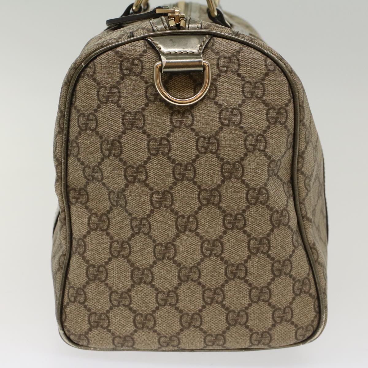 GUCCI GG Canvas Boston Bag PVC Leather Beige 193603  yk7999B