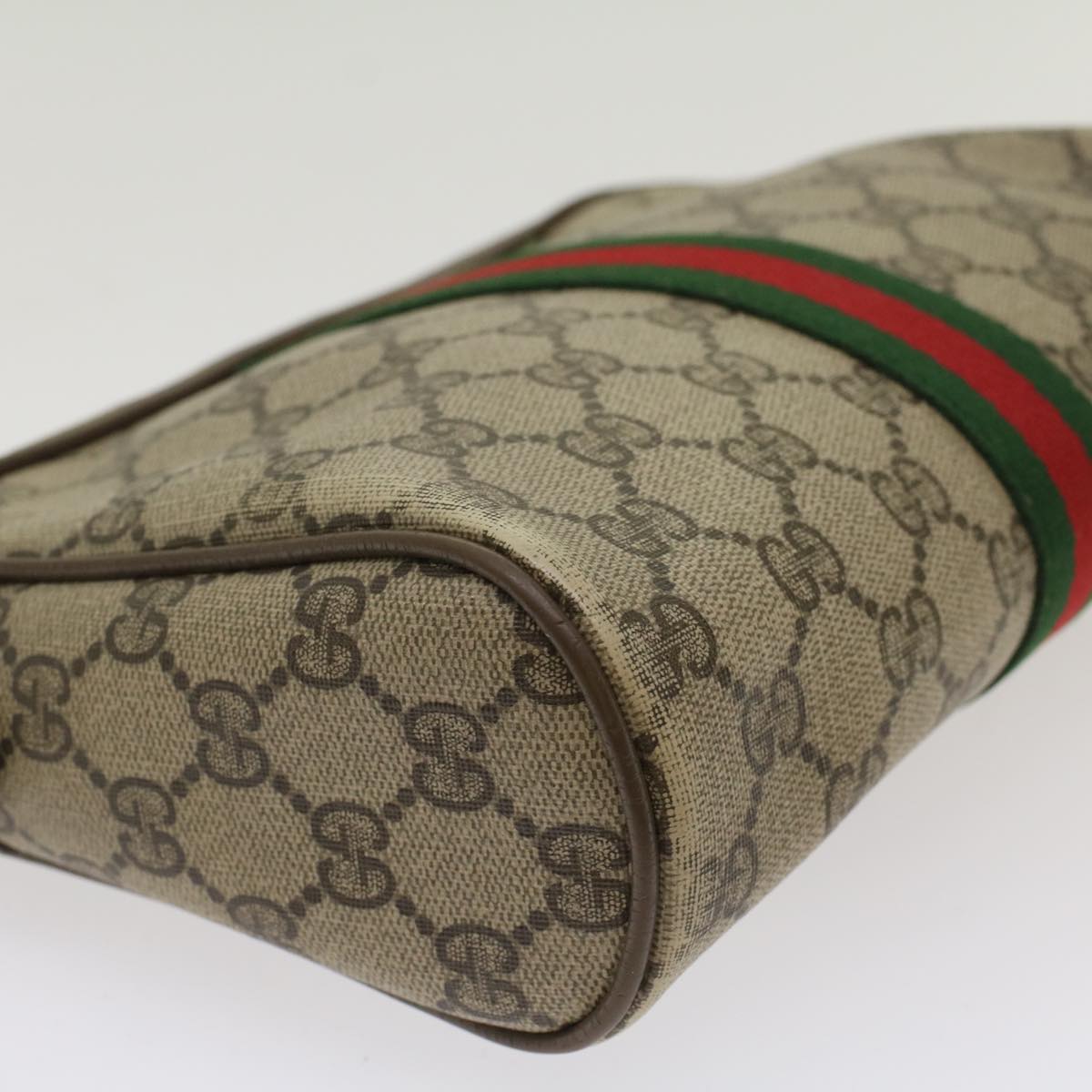 GUCCI GG Canvas Web Sherry Line Clutch Bag Beige Red Green 56.01.012  yk8055